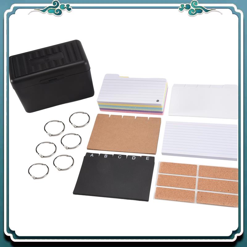 Card Index Box - Zestaw segregatorów na kartki indeksowe, pudełko