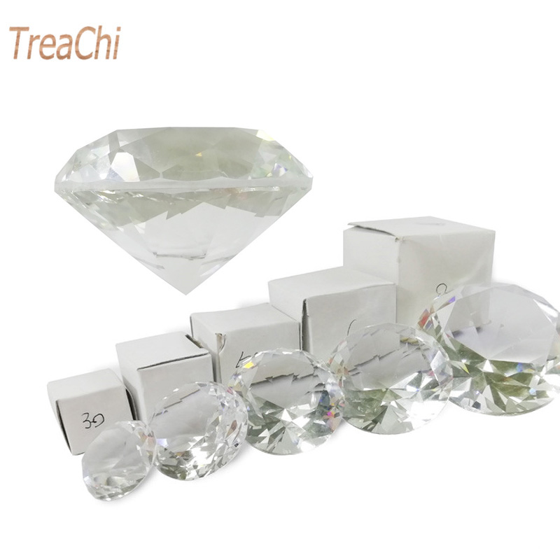 Paper Weight Crystal - Krystalicznie przezroczysty przycisk do papieru Fasetowane